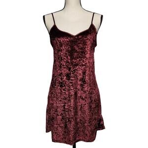 California Dynasty women's vintage red velvet slip dress Y2K vampire romantic